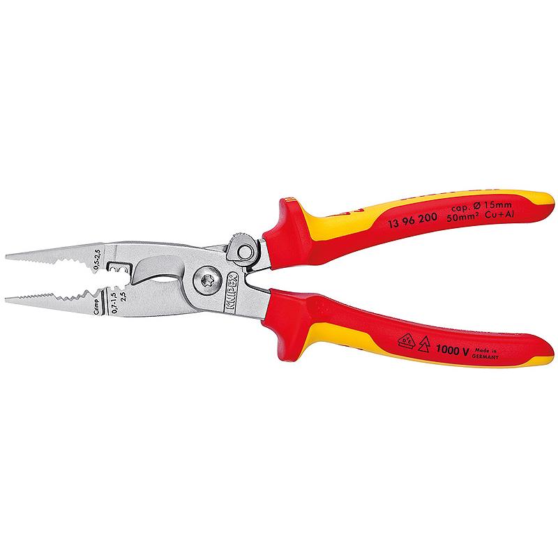 KNIPEX KLIJEŠTA ELEKTROINSTALACIJSKA MULTIFUNKCIONALNA S KOČNICOM VDE