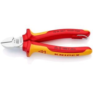 KNIPEX 70 06 160 T KLIJEŠTA BOČNA IZOLIRANA S VIŠEKOMPONENTNIM ČAHURAMA KROMIRANA 160 mm