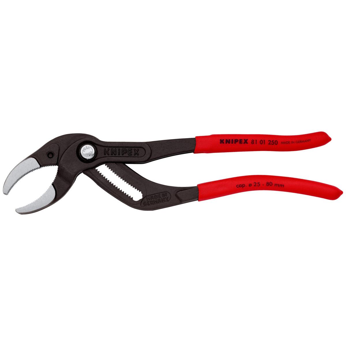 KNIPEX 81 01 250 SB Kliješta za sifon i konektore presvučena s neklizajućom plastikom crna atramentirana 250 mm