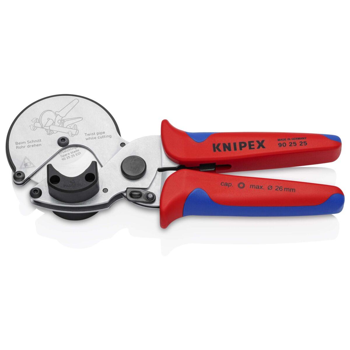 KNIPEX 90 25 25 REZAČ ZA CIJEVI ZA KOMPOZITNE I PLASTIČNE CIJEVI POCINČAN 210 mm