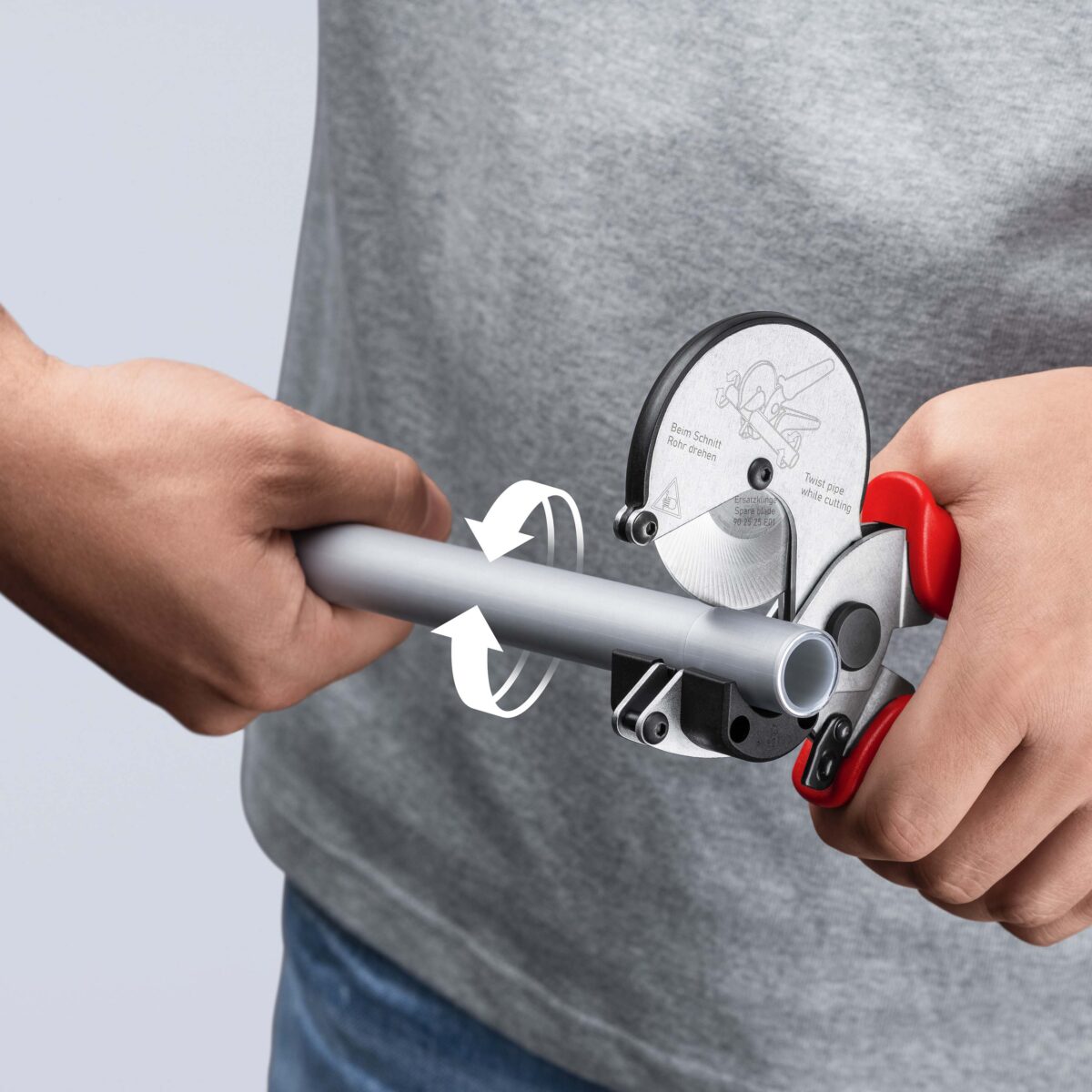 KNIPEX 90 25 25 REZAČ ZA CIJEVI ZA KOMPOZITNE I PLASTIČNE CIJEVI POCINČAN 210 mm - Slika 8