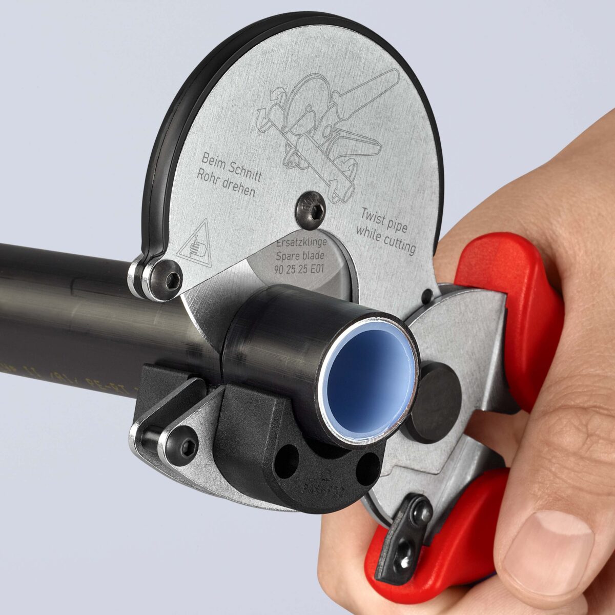 KNIPEX 90 25 25 REZAČ ZA CIJEVI ZA KOMPOZITNE I PLASTIČNE CIJEVI POCINČAN 210 mm - Slika 17