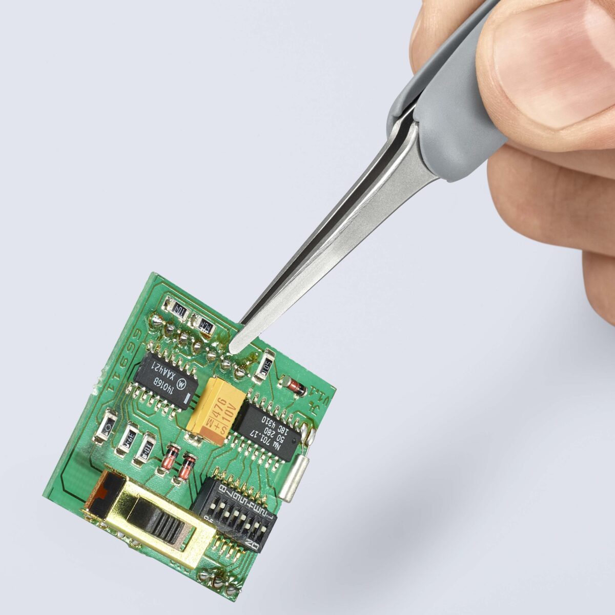 KNIPEX 92 21 11 ESD PRECIZNA PINCETA S GUMENIM DRŠKAMA 123 mm - Slika 3