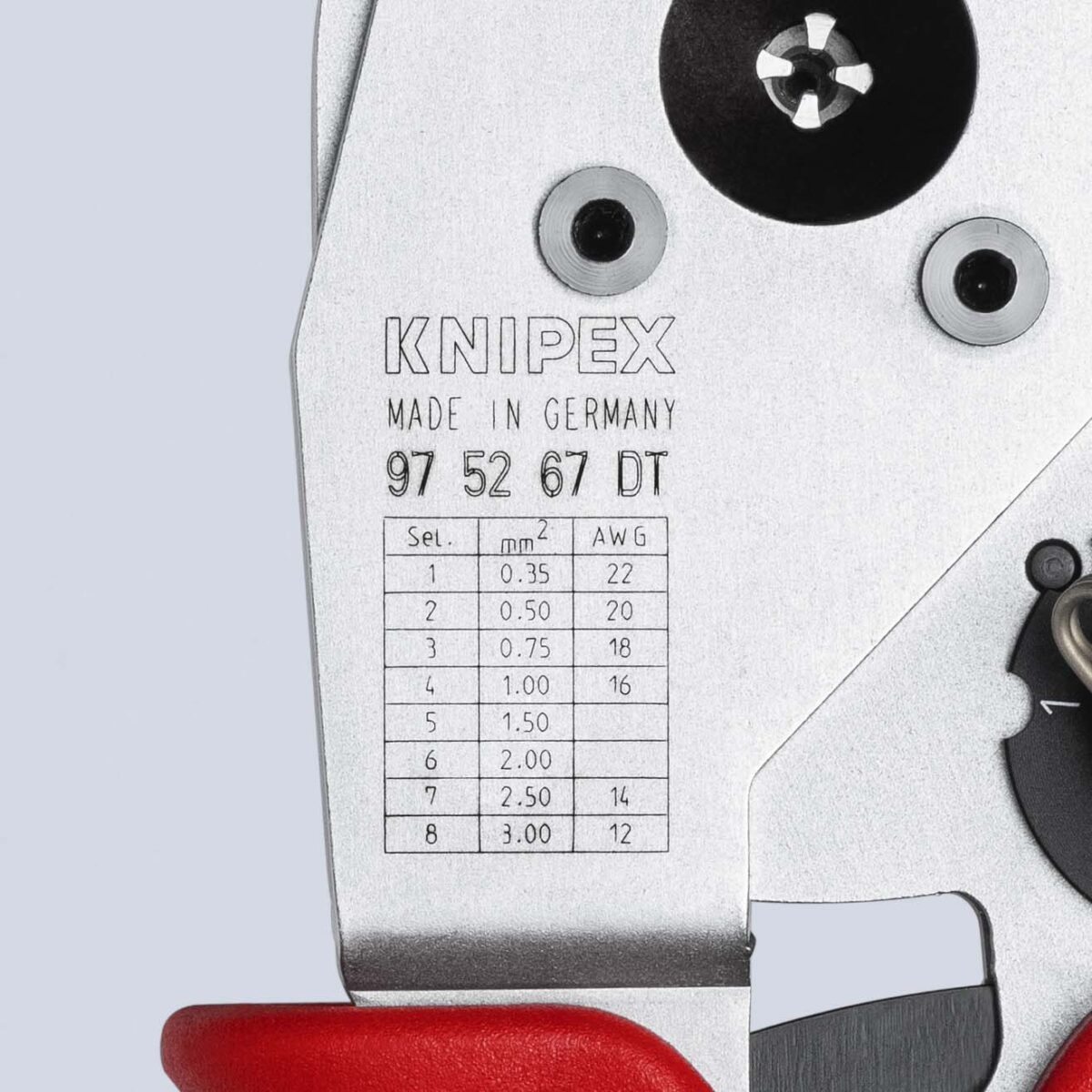 KNIPEX 97 52 67 DT KLIJEŠTA ZA KRIMPANJE S ČETIRI TRNA ZA DT KONTAKTE 230 mm - Slika 9