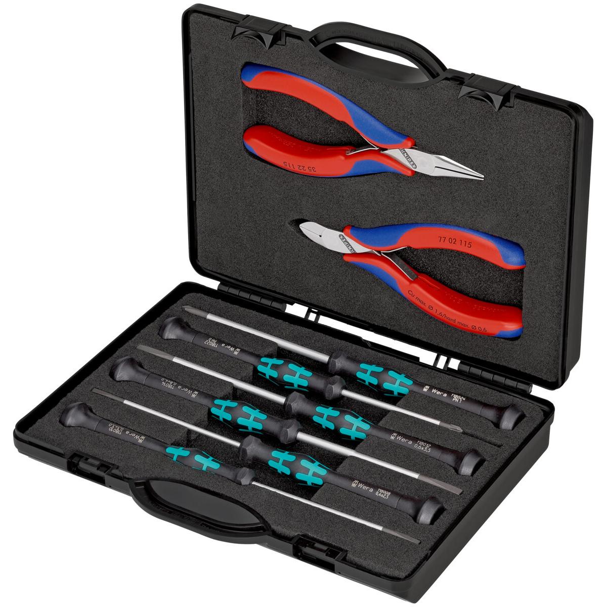 KNIPEX 00 20 18 Komplet elektroničkih kliješta s alatima za radove na elektroničkim komponentama 8-dijelni
