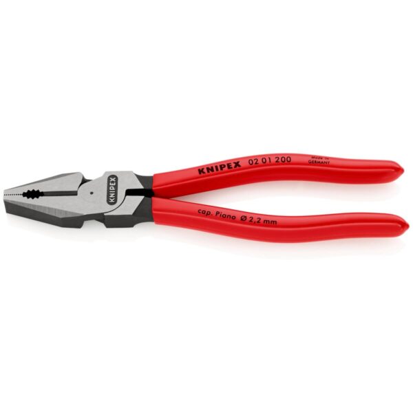KNIPEX 02 01 200 SB Kombinirana kliješta velike snage presvučene plastikom crna atramentirana 200 mm
