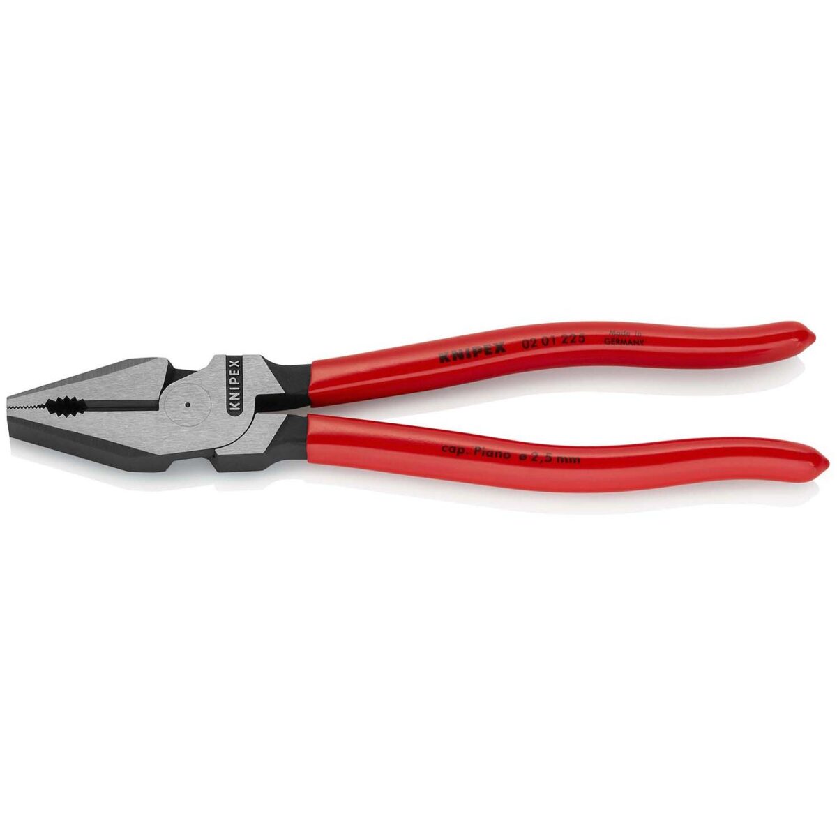 KNIPEX 02 01 225 Kombinirana kliješta velike snage presvučene plastikom crna atramentirana 225 mm