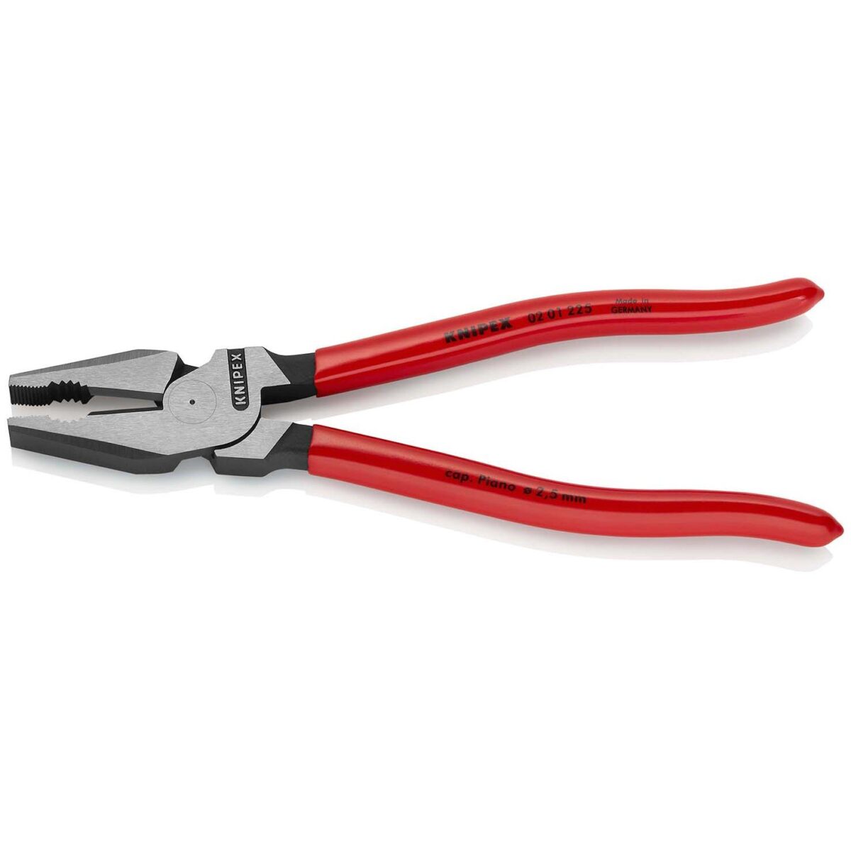 KNIPEX 02 01 225 Kombinirana kliješta velike snage presvučene plastikom crna atramentirana 225 mm - Slika 2