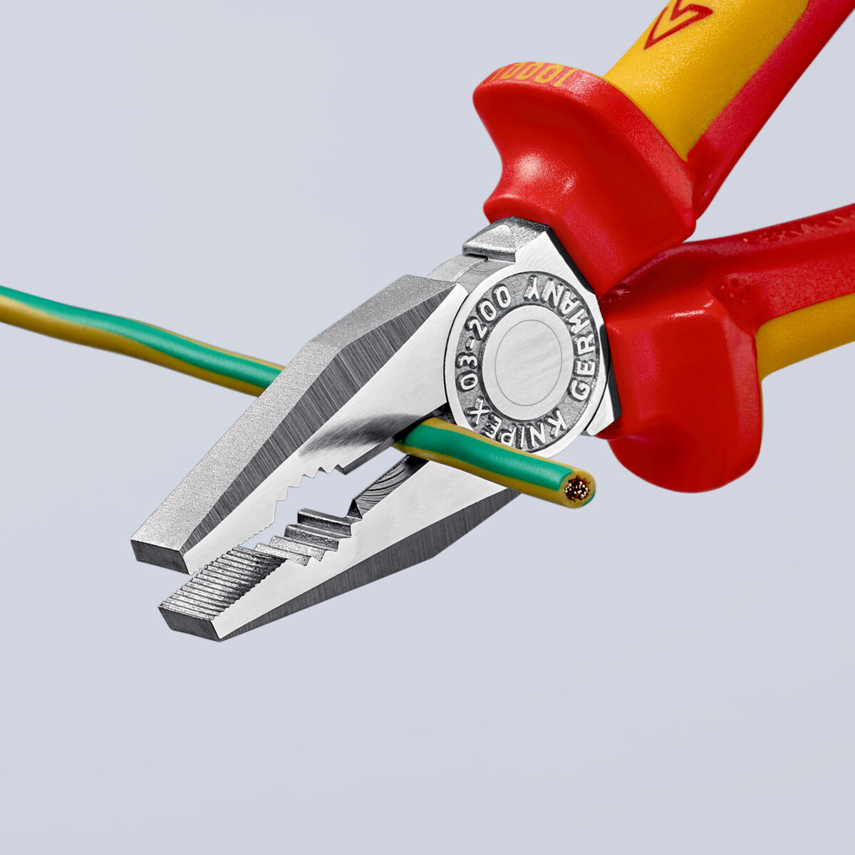 KNIPEX 03 06 200 SB kombinirana kliješta izolirane sa višenamjenskim steznim čeljustima, VDE testirane kromirana 200 mm - Slika 4
