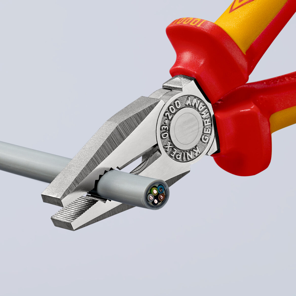 KNIPEX 03 06 200 SB kombinirana kliješta izolirane sa višenamjenskim steznim čeljustima, VDE testirane kromirana 200 mm - Slika 5