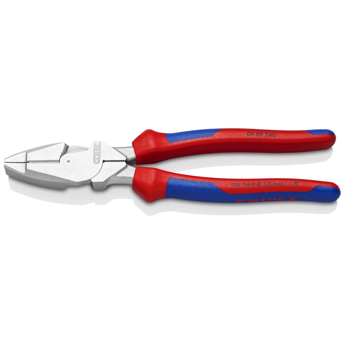 KNIPEX 09 05 240 Kombinirana kliješta velike snage "Lineman's Pliers" američki model višenamjenske stezne čeljusti kromirana 240 mm