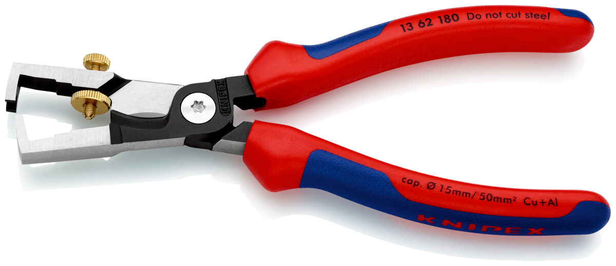 KNIPEX 13 62 180 SB StriX® Kliješta za skidanje izolacije sa škarama za kabele višenamjenske stezne čeljusti crna atramentirana 180 mm - Slika 2