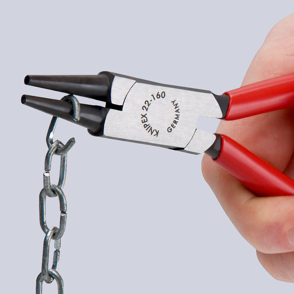 KNIPEX 22 01 140 Kliješta s okruglim čeljustima presvučene plastikom crna atramentirana 140 mm - Slika 3