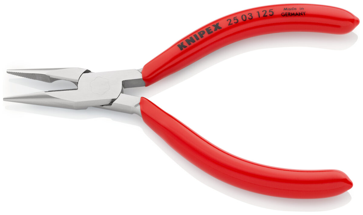 KNIPEX 25 03 125 Šiljasta kliješta sa bočnim sječicama (radio kliješta) presvučene plastikom kromirana 125 mm - Slika 2