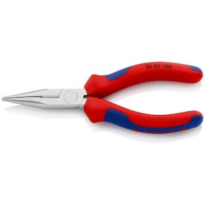 KNIPEX 25 05 140 Šiljasta kliješta sa bočnim sječicama (radio kliješta) višenamjenske stezne čeljusti kromirana 140 mm