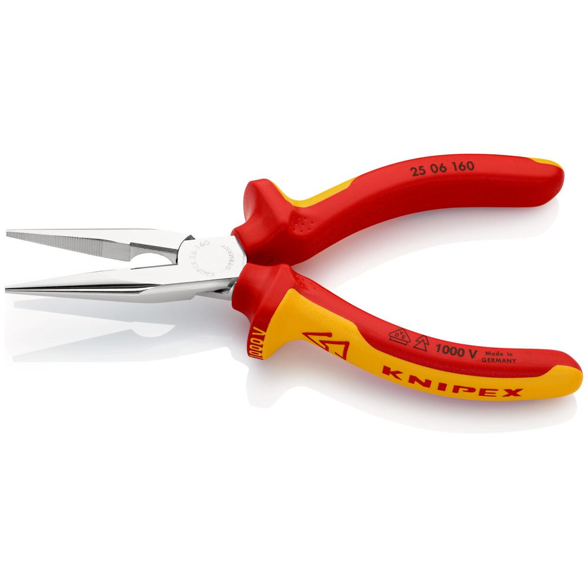KNIPEX 25 06 160 SB Šiljasta kliješta sa bočnim sječicama (radio kliješta) izolirane sa višenamjenskim steznim čeljustima, VDE testirane kromirana 160 mm - Slika 2
