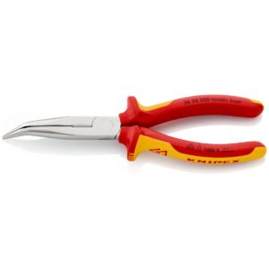KNIPEX 26 26 200 SB Šiljasta kliješta sa bočnim sječicama (kljunasta kliješta) izolirane sa višenamjenskim steznim čeljustima, VDE testirane kromirana 200 mm