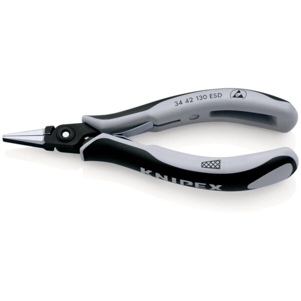 KNIPEX 34 42 130 ESD Precizna kliješta za hvatanje za elektroniku ESD višenamjenske stezne čeljusti bruniran 130 mm