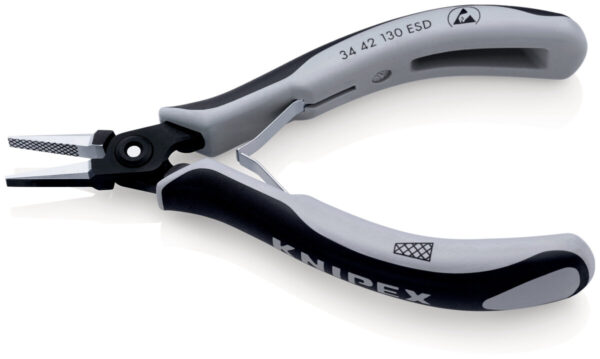 KNIPEX 34 42 130 ESD Precizna kliješta za hvatanje za elektroniku ESD višenamjenske stezne čeljusti bruniran 130 mm - Slika 2