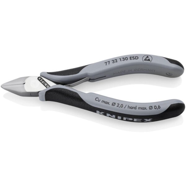KNIPEX 77 32 130 ESD Elektronička kliješta za bočno sječenje ESD Sa zglobom višenamjenske stezne čeljusti 130 mm
