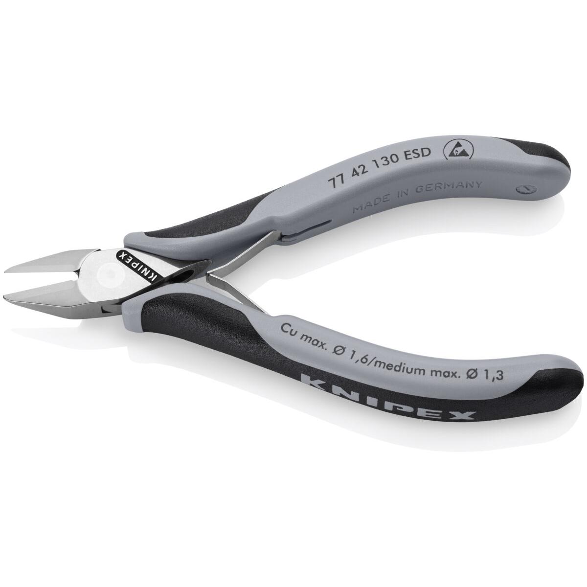 KNIPEX 77 42 130 ESD Elektronička kliješta za bočno sječenje ESD Sa zglobom višenamjenske stezne čeljusti 130 mm - Slika 2