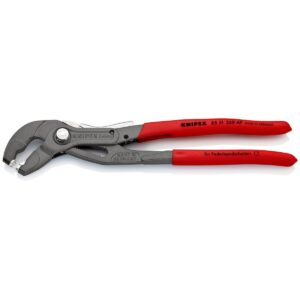 KNIPEX 85 51 250 AF kliješta za opružne obujmice sa zaustavljačem presvučena s neklizajućom plastikom siva atramentirana 250 mm