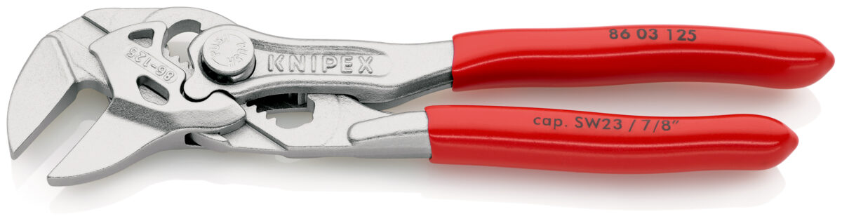 KNIPEX 86 03 125 SB Mini kliješta-ključ kliješta i ključ za vijke u jednom alatu presvučene plastikom kromirana 125 mm - Slika 2
