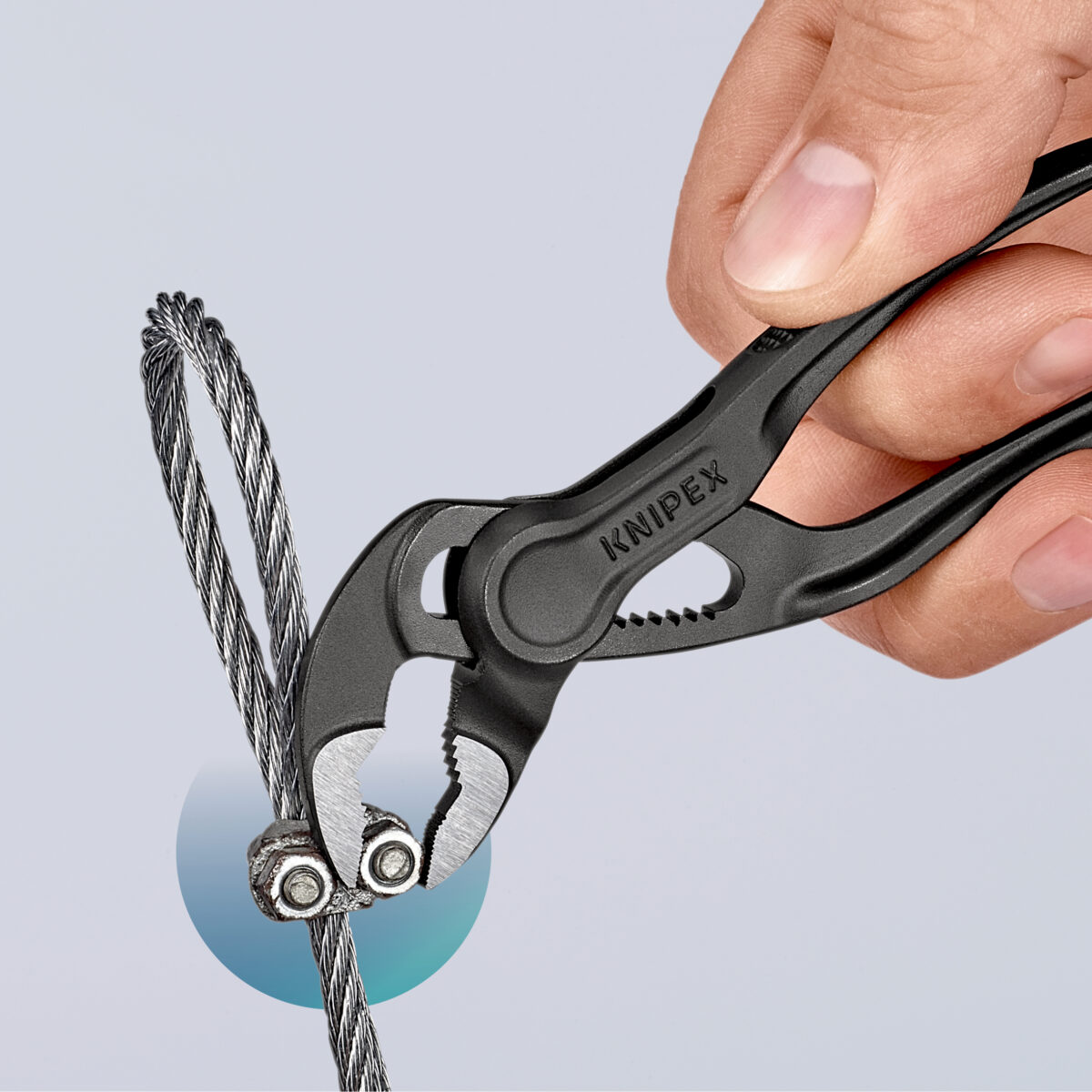 KNIPEX 87 00 100 Cobra® XS Kliješta za vodene pumpe utisnuta, gruba površina siva atramentirana 100 mm - Slika 9