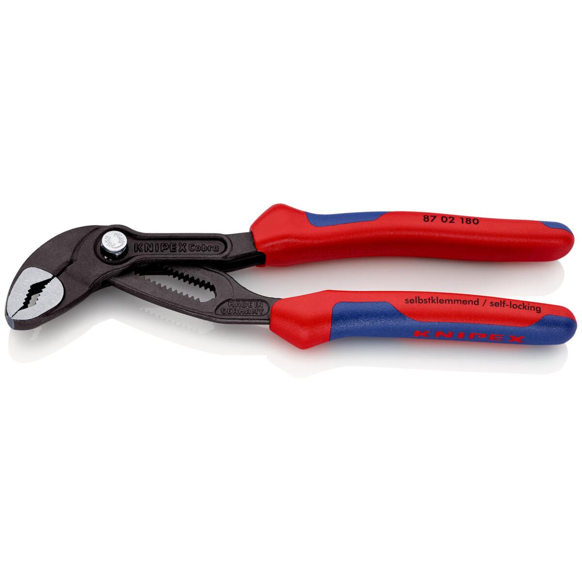 KNIPEX 87 02 180 SB Cobra® Kliješta papige visoke tehnologije višenamjenske stezne čeljusti siva atramentirana 180 mm