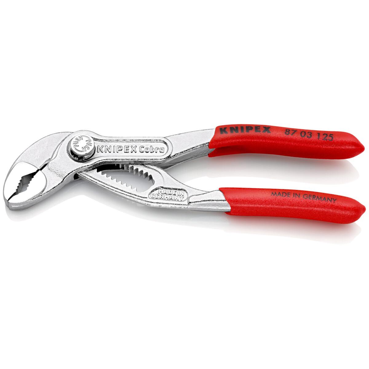 KNIPEX 87 03 125 Cobra® Kliješta papige visoke tehnologije presvučena s neklizajućom plastikom kromirana 125 mm