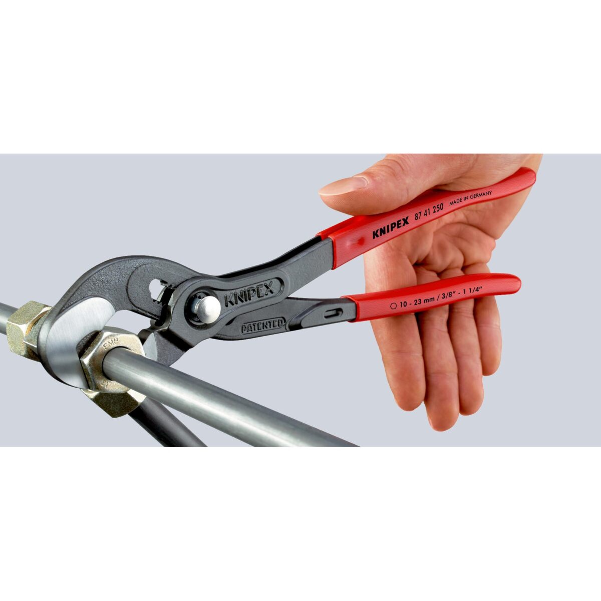 KNIPEX 87 41 250 SB Kliješta papige za matice presvučena s neklizajućom plastikom siva atramentirana 250 mm - Slika 4