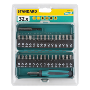 WOLFCRAFT kutija s bit nastavcima, prorez / križni prorez (PH/PZ) / TORX® (T) / TORX® s provrtom / unutarnji šesterostrani, 32-dij.